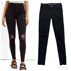 American Eagle Outfitters Super Stretch X Black Jeggings -Women's Size 0 R